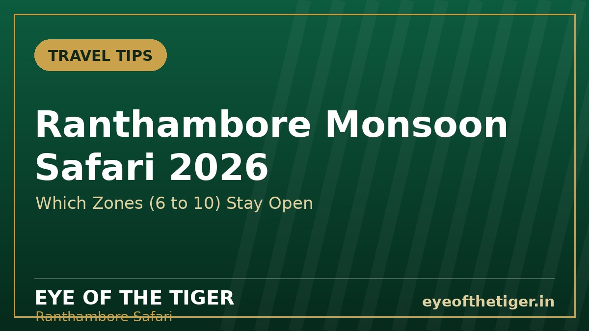 Ranthambore Monsoon Safari 2026: Zones 6 to 10 Open